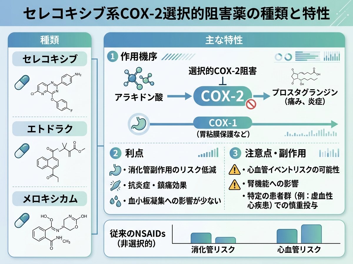 セレコキシブ系COX-2選択的阻害薬の種類と特性