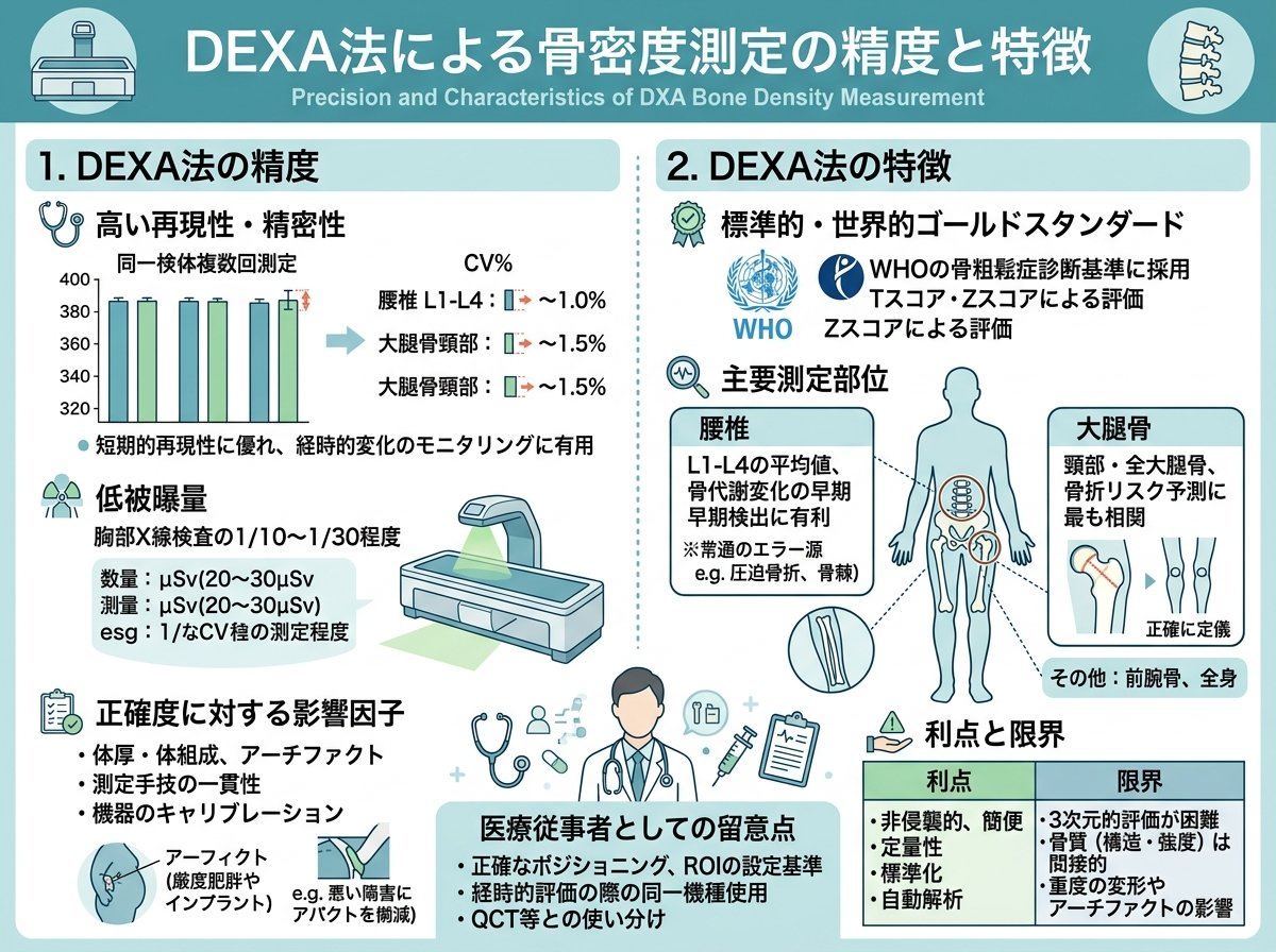 DEXA法による骨密度測定の精度と特徴