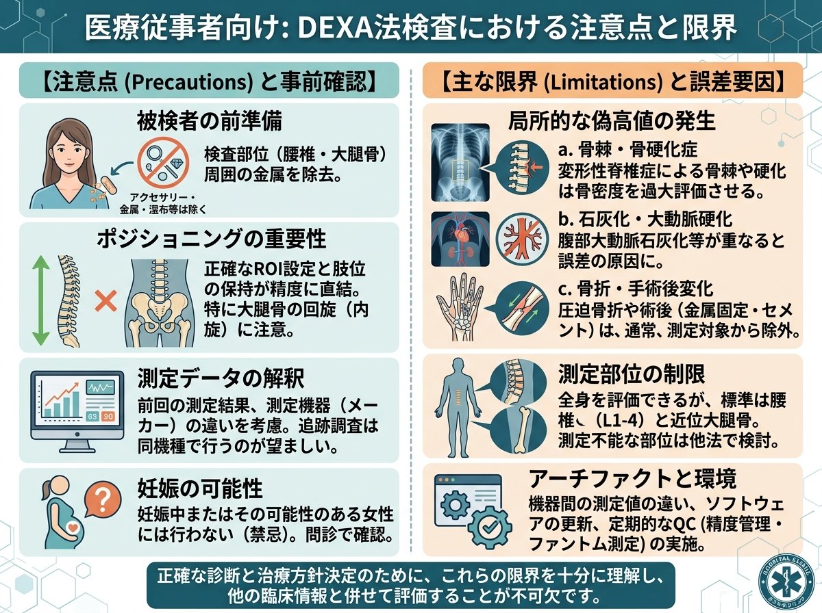 DEXA法検査における注意点と限界