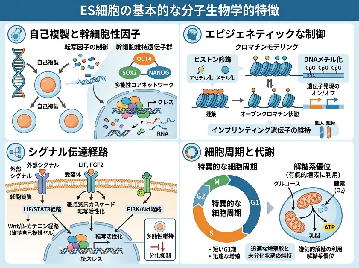 ES細胞の基本的な分子生物学的特徴