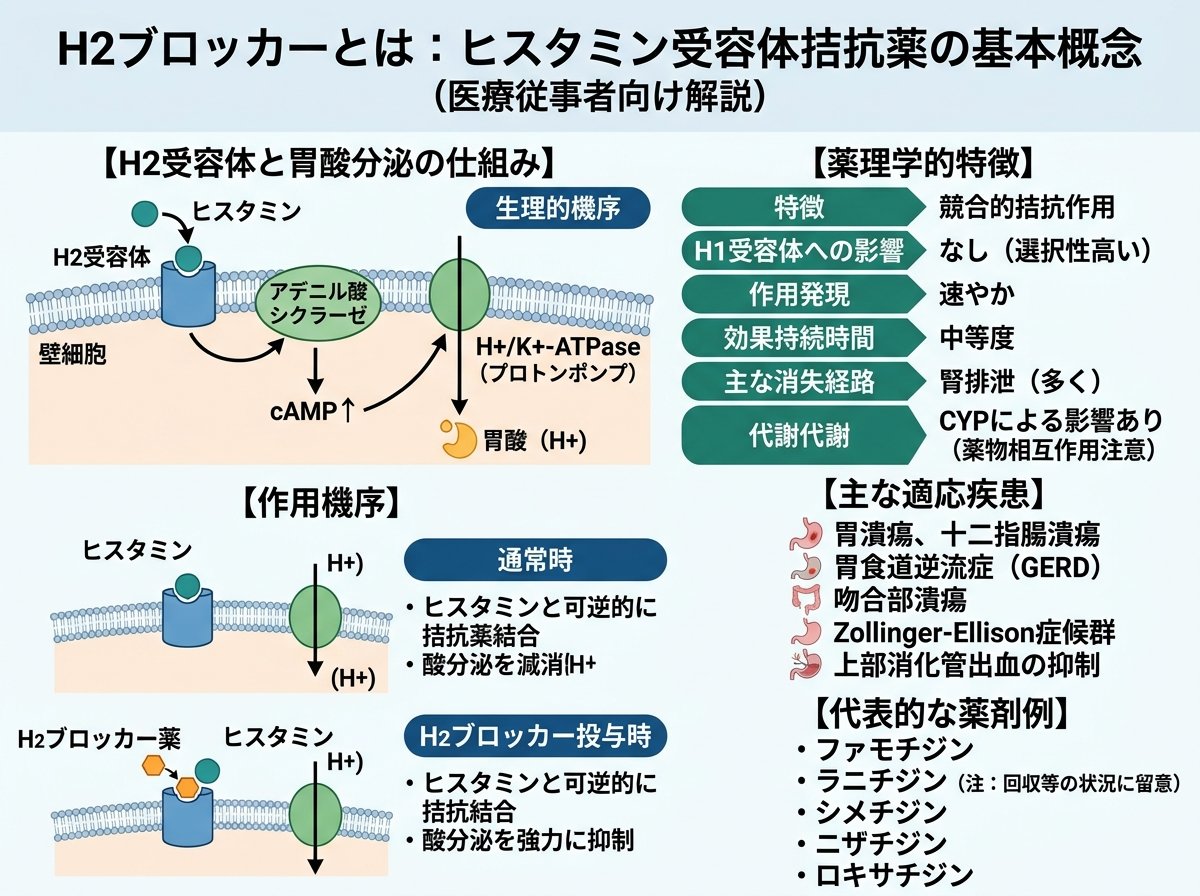 H2ブロッカーとは:ヒスタミン受容体拮抗薬の基本概念