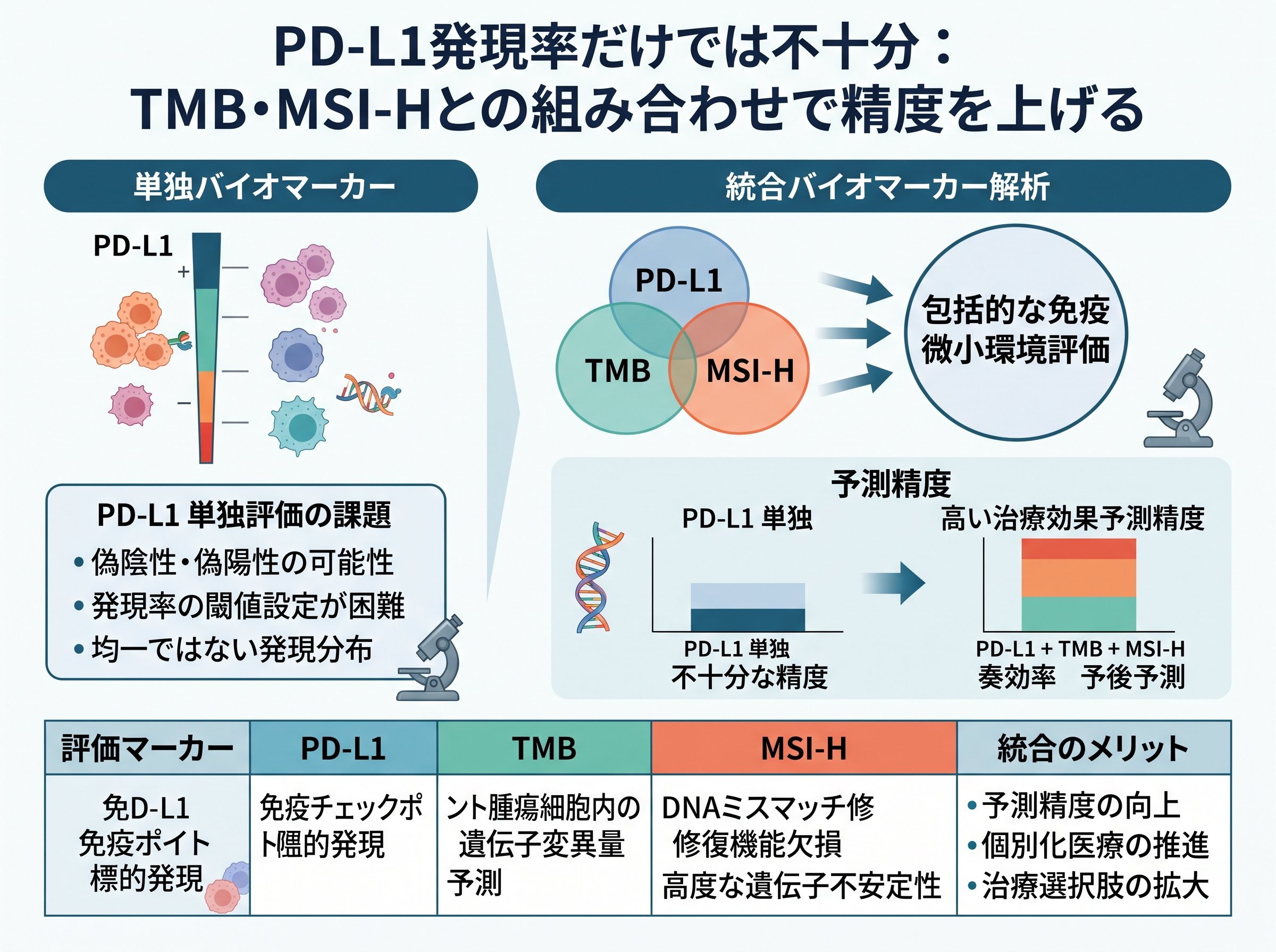 PD-L1発現率だけでは不十分：TMB・MSI-Hとの組み合わせで精度を上げる