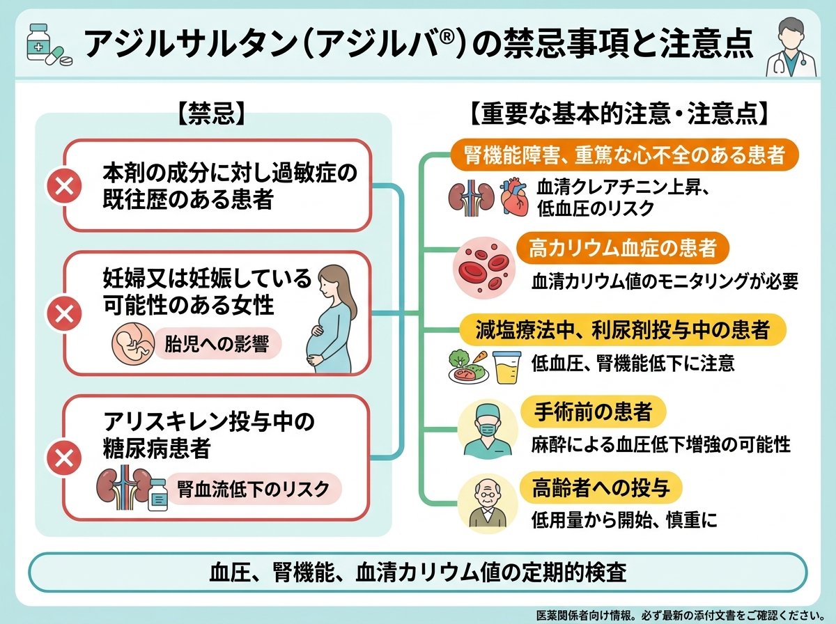 アジルサルタンの禁忌事項と注意点
