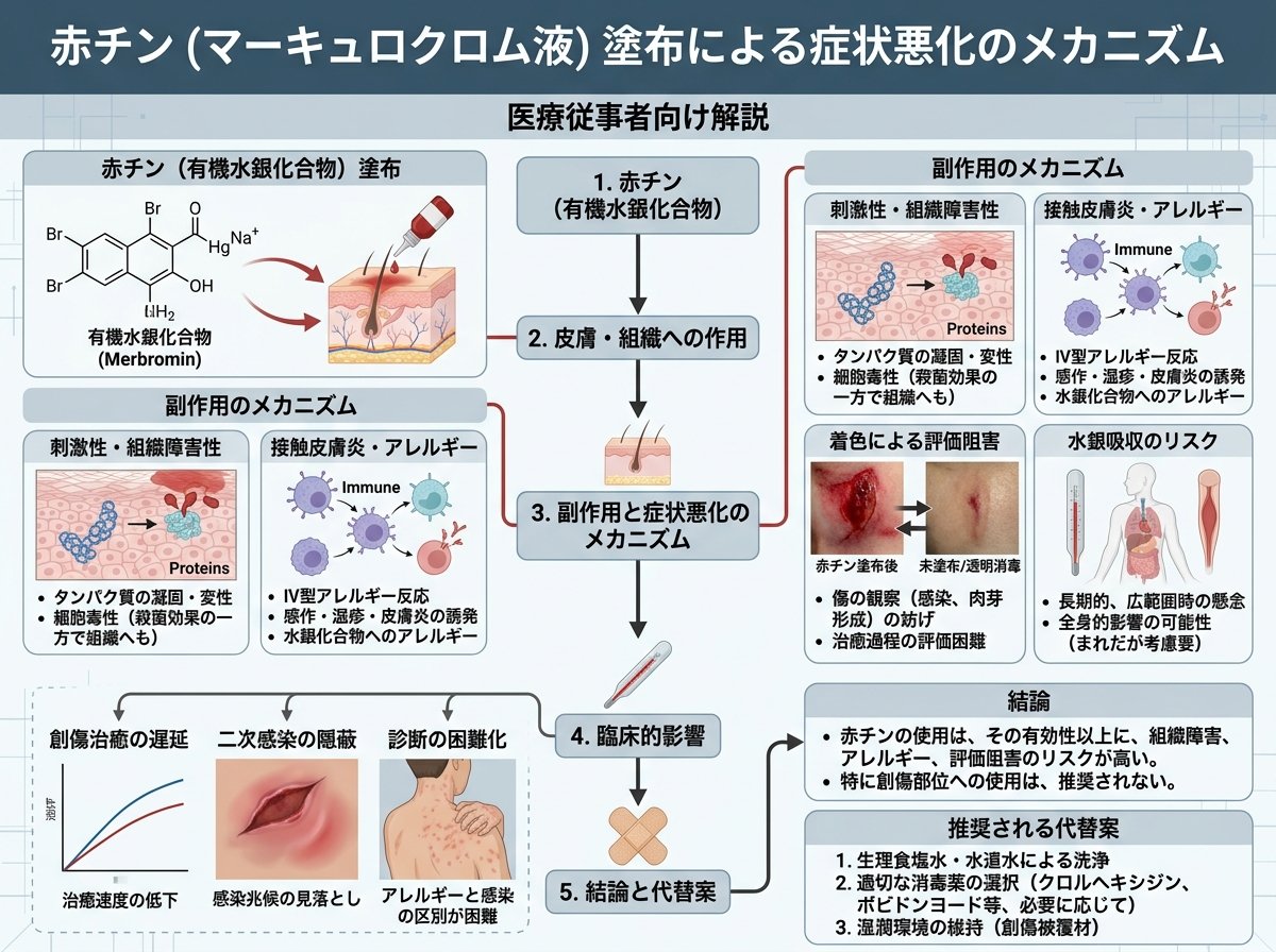 赤チン塗布による症状悪化のメカニズム