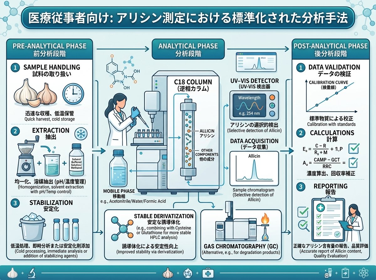 アリシン測定における標準化された分析手法