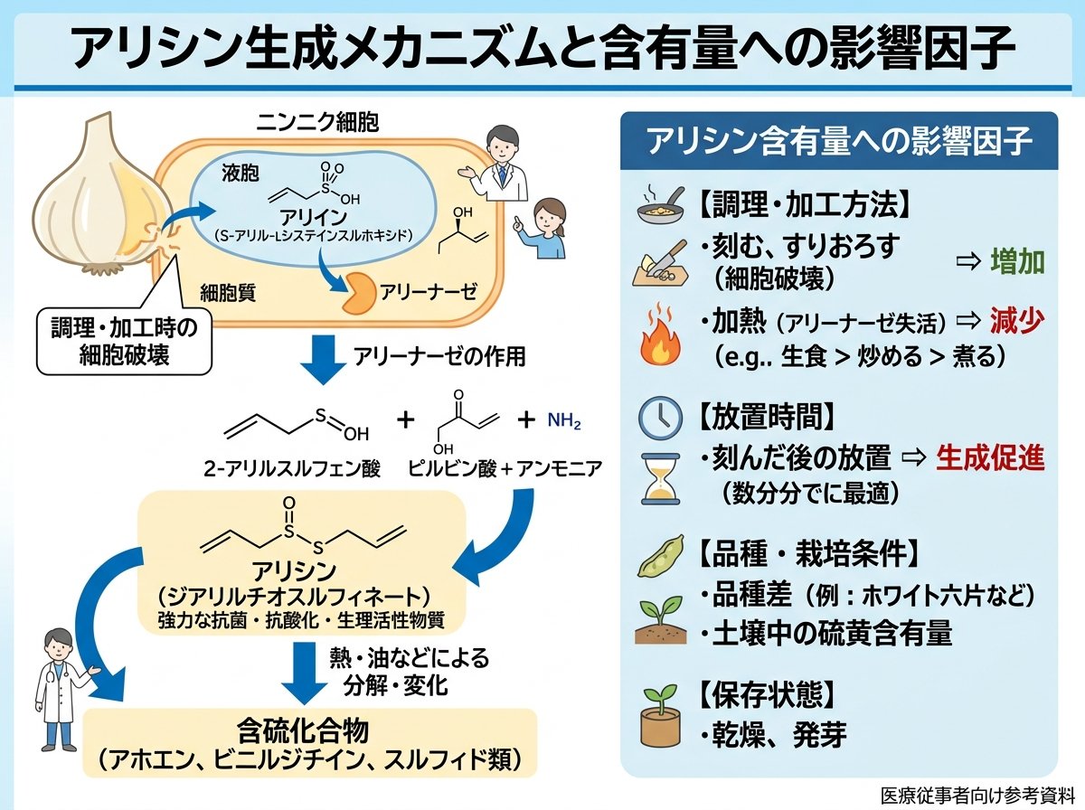 アリシン生成メカニズムと含有量への影響因子