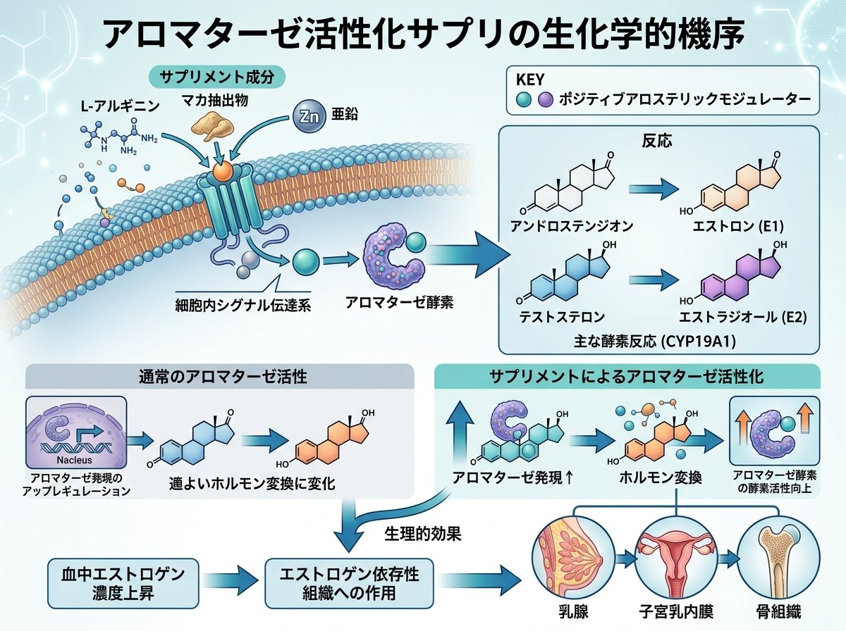 アロマターゼ活性化サプリの生化学的機序