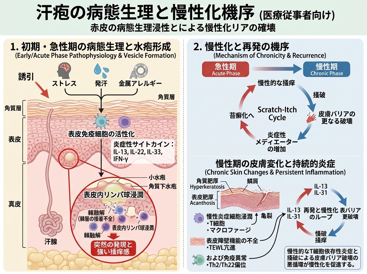 汗疱の病態生理と慢性化機序