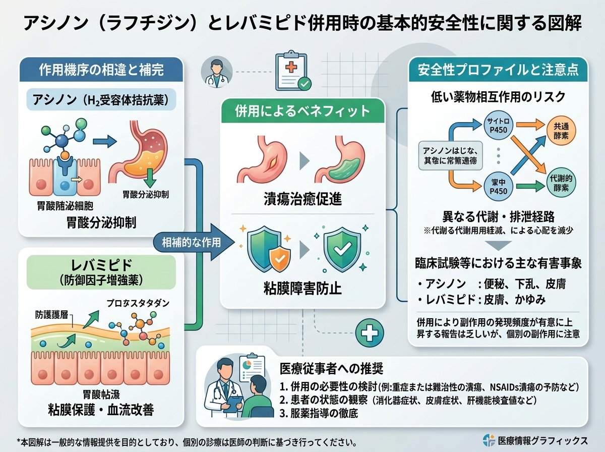 アシノンとレバミピド併用時の基本的安全性