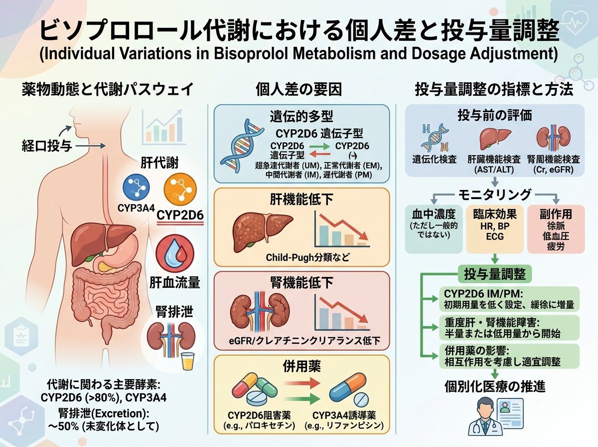 ビソプロロール代謝における個人差と投与量調整
