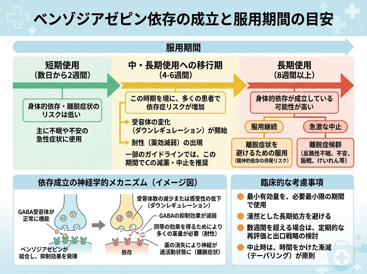 ベンゾジアゼピン依存 期間は何週間で成立するのか