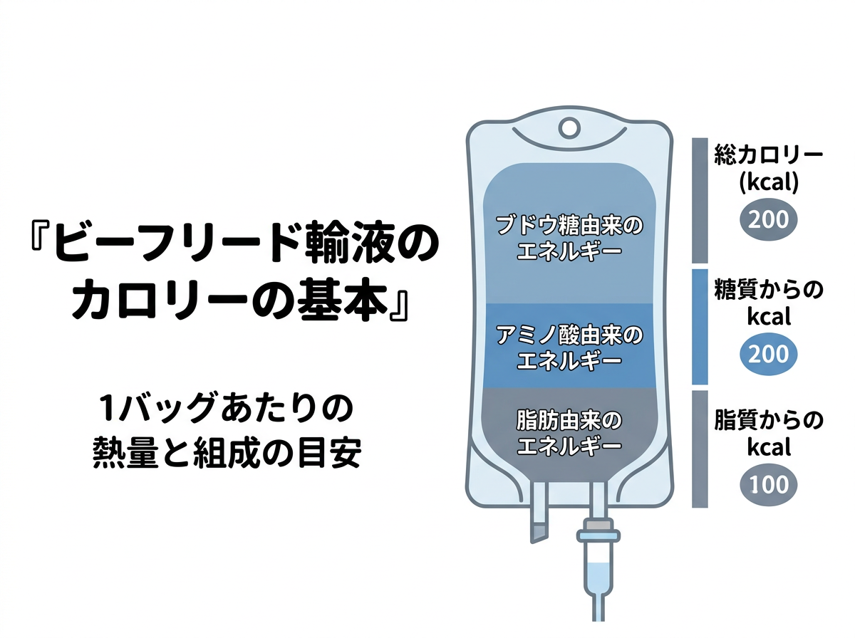 ビーフリード輸液のカロリー（熱量）の基本数値