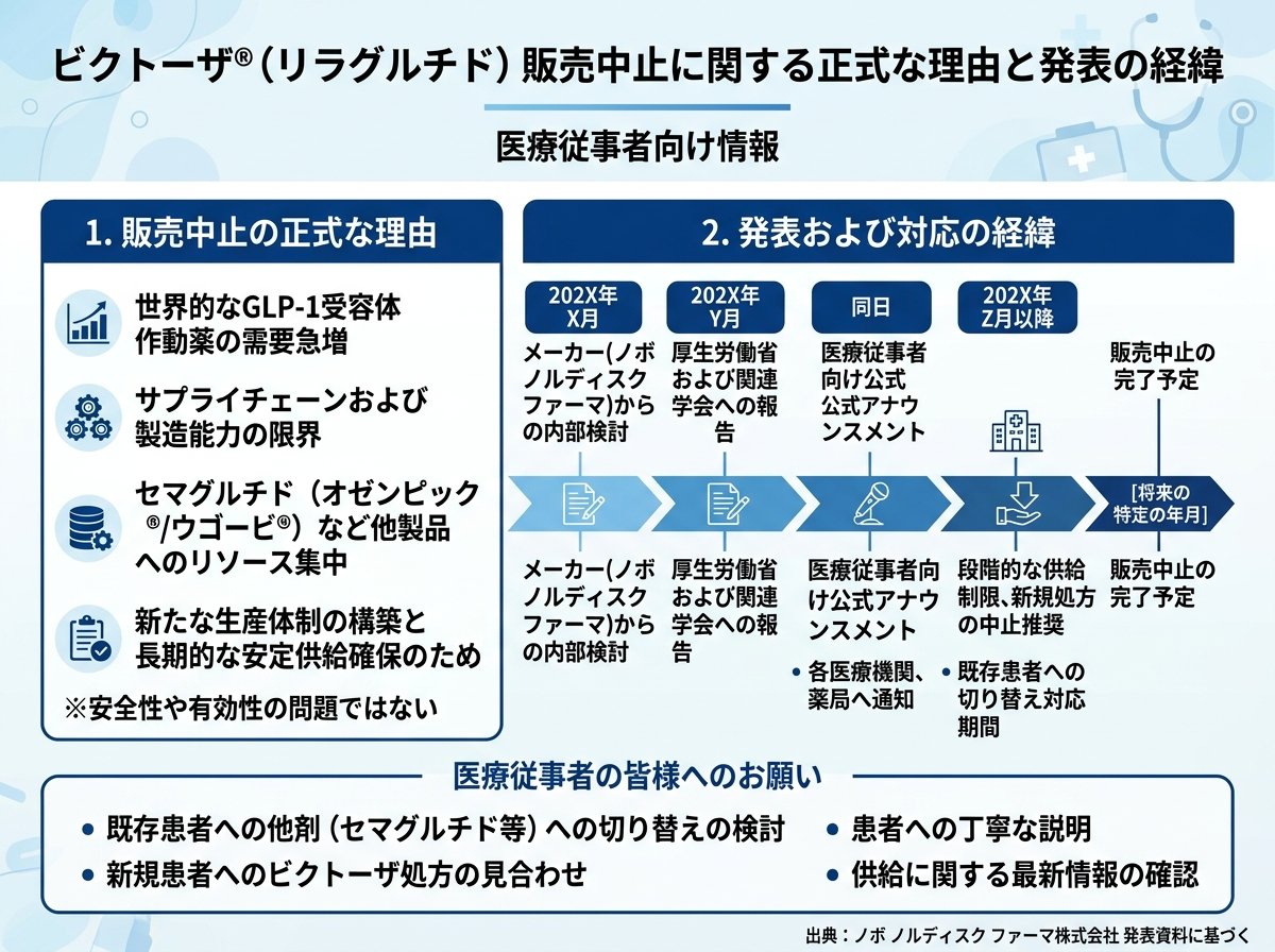 ビクトーザ販売中止の正式な理由と発表の経緯