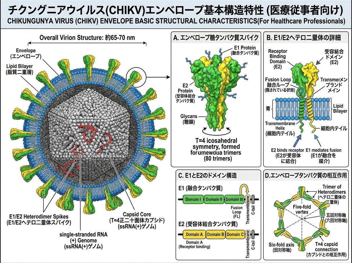 チクングニアウイルス エンベロープ基本構造特性