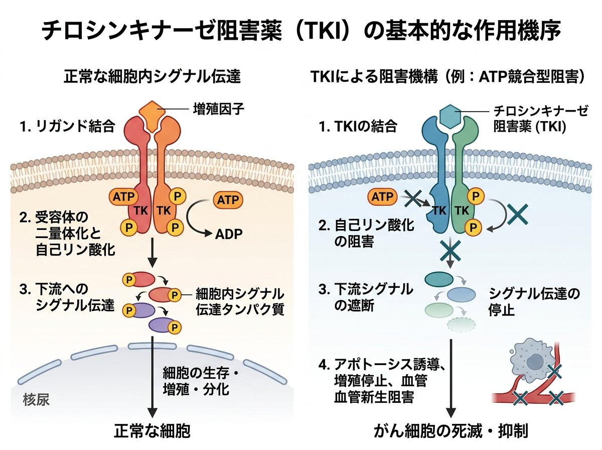 チロシンキナーゼ阻害薬（TKI）の基本的な作用機序とは