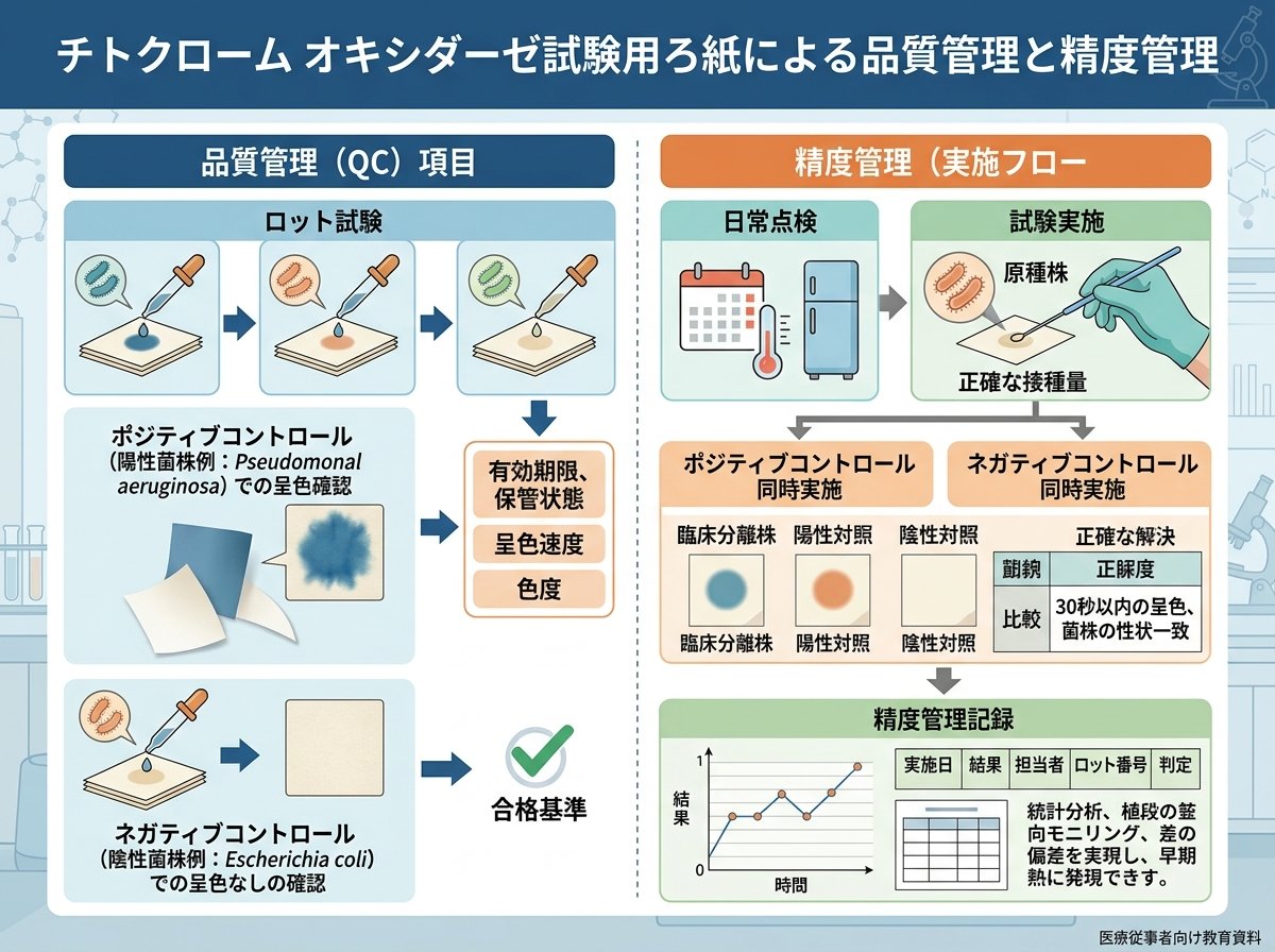 チトクローム オキシダーゼ試験用ろ紙による品質管理と精度管理