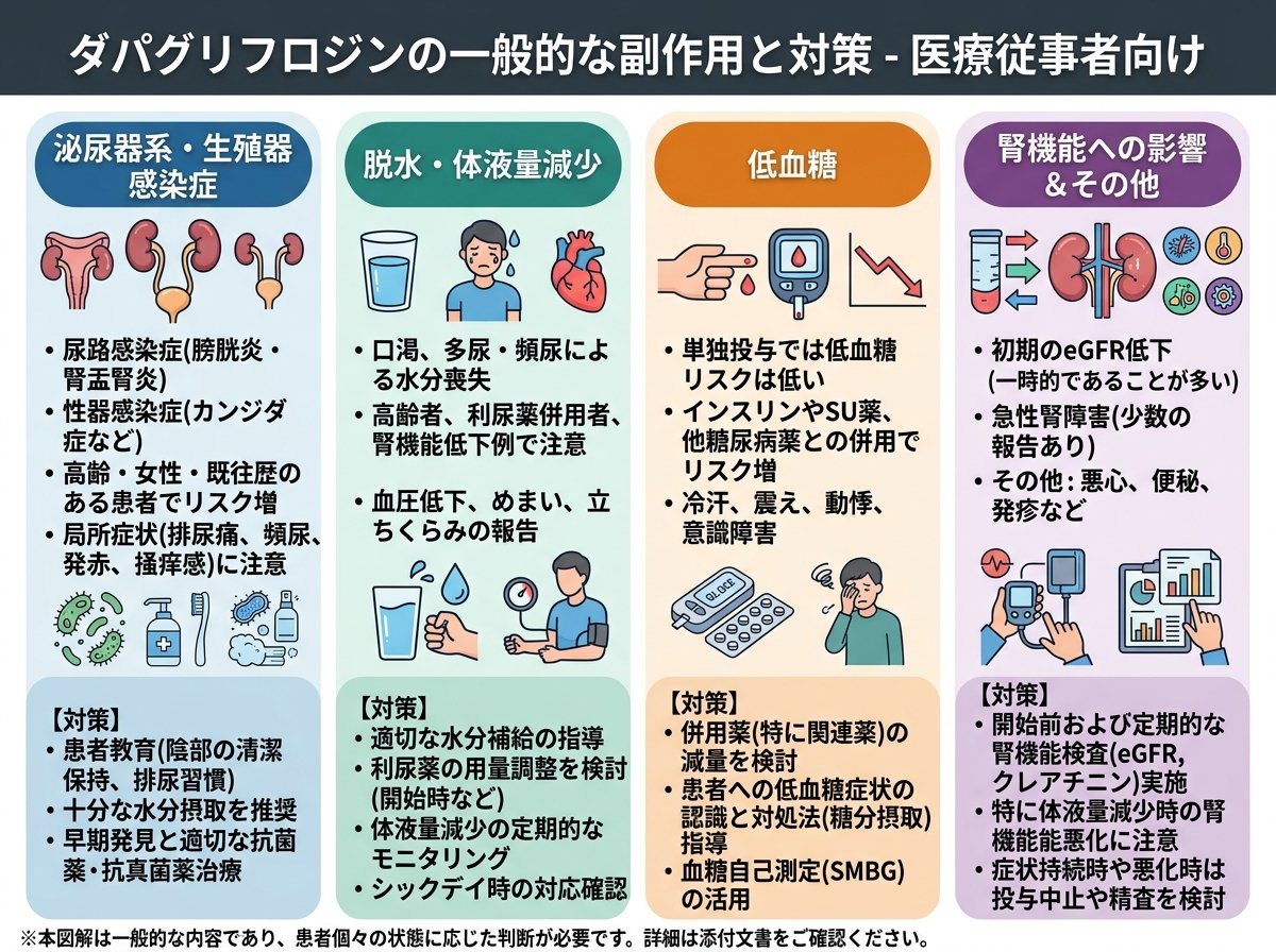 ダパグリフロジンの一般的な副作用と対策
