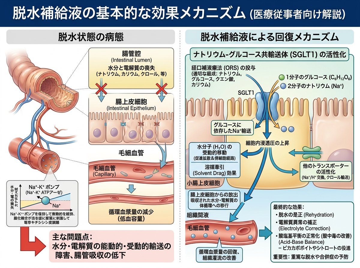 脱水補給液の基本的な効果メカニズム