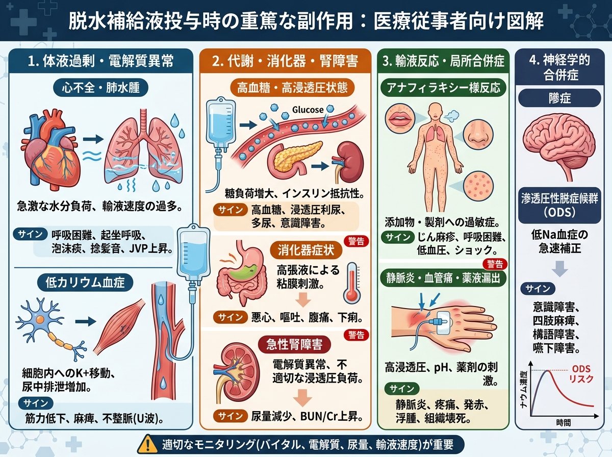 脱水補給液投与時の重篤な副作用