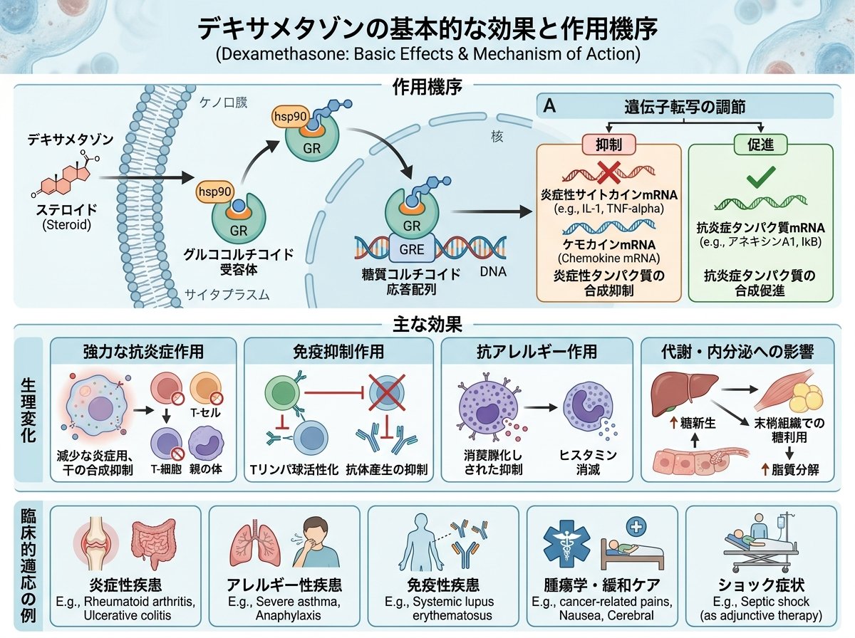 デキサメタゾンの基本的な効果と作用機序