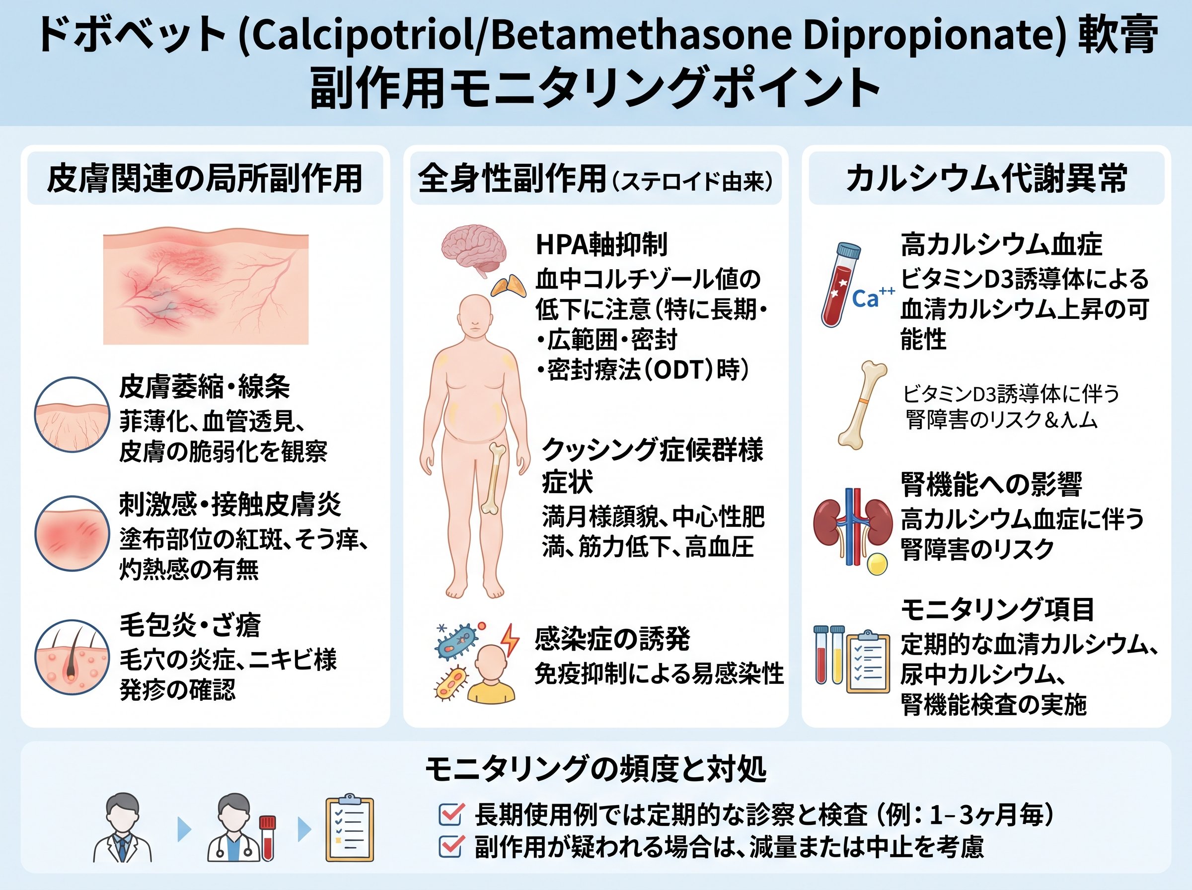 ドボベット副作用モニタリングポイント