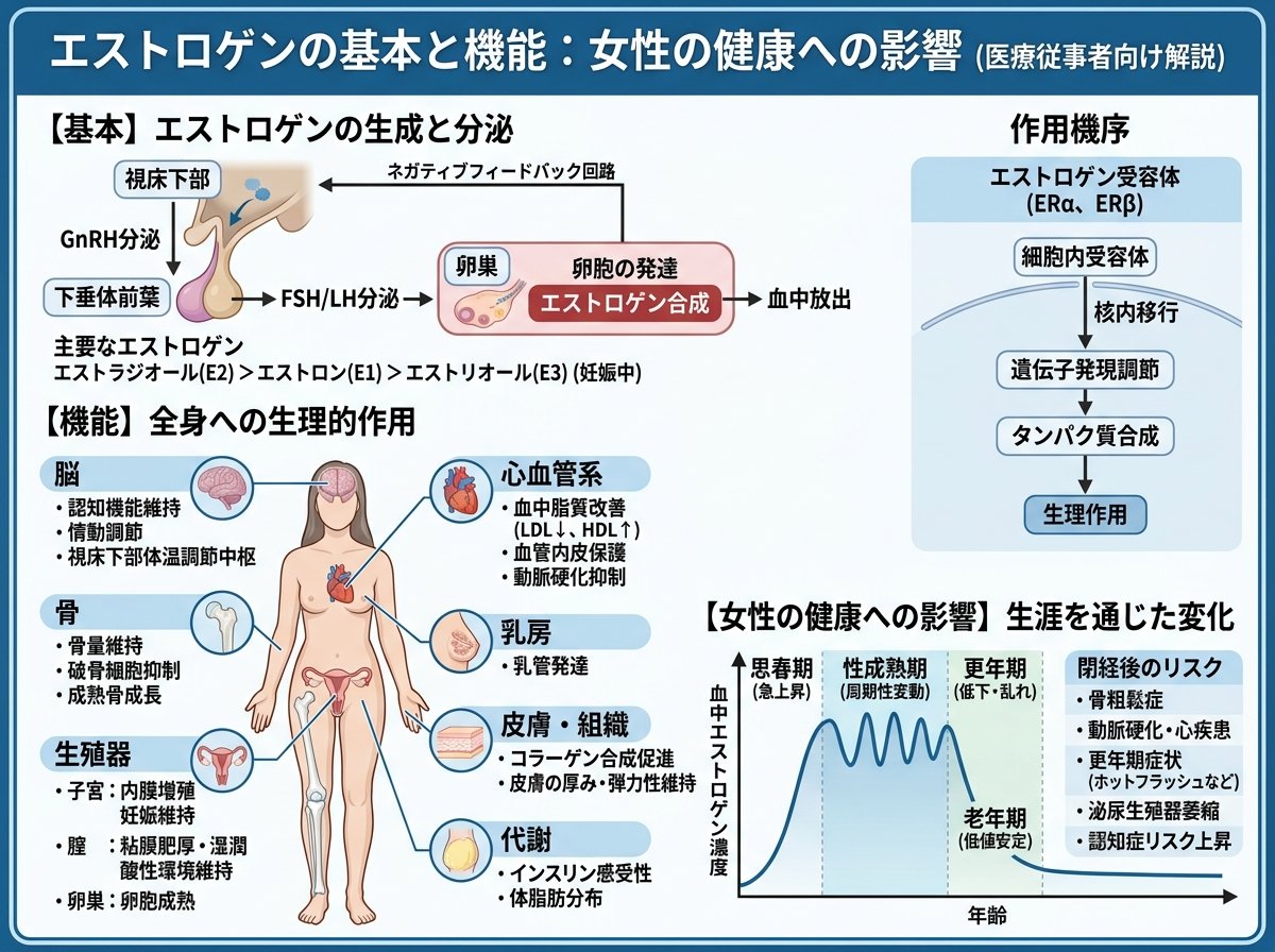 エストロゲンの基本と機能:女性の健康への影響