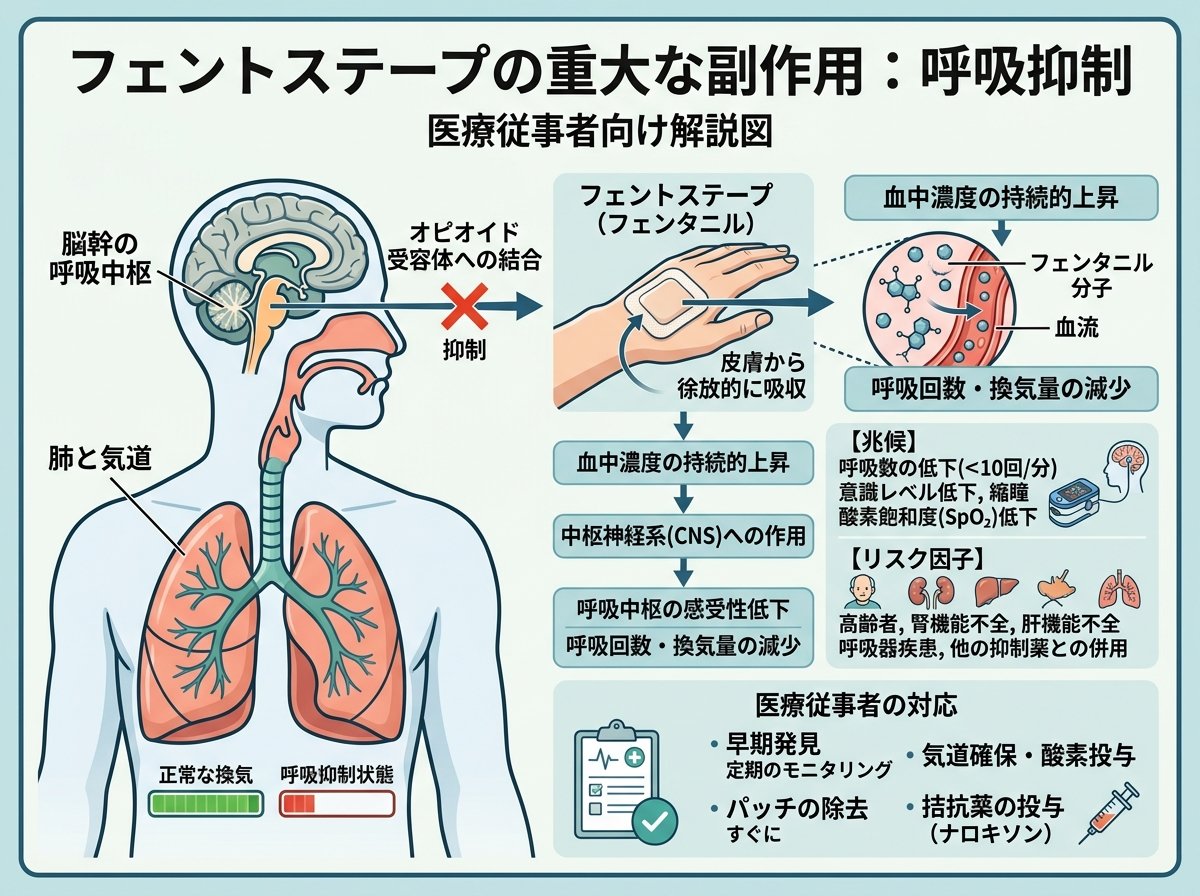 フェントステープの重大な副作用:呼吸抑制