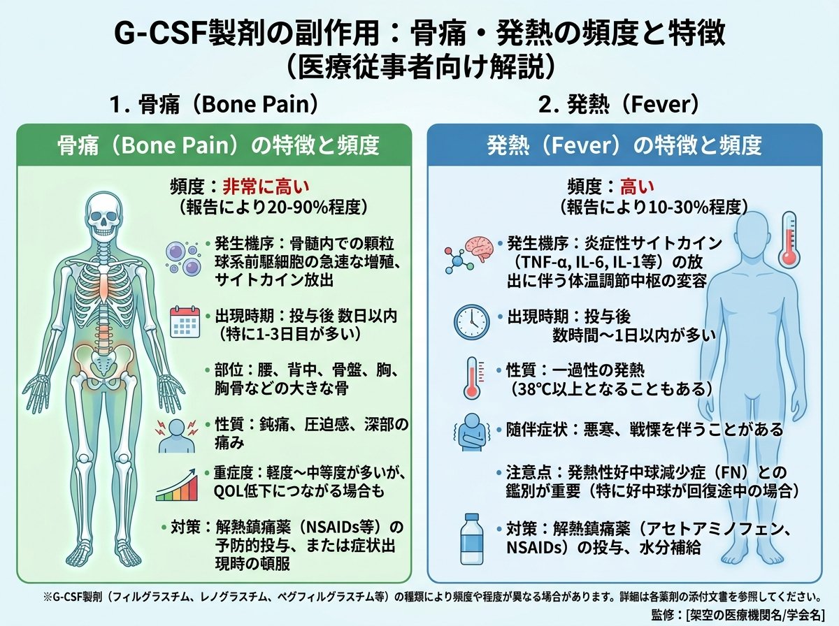 g-csf製剤 副作用 骨痛 発熱 頻度と特徴