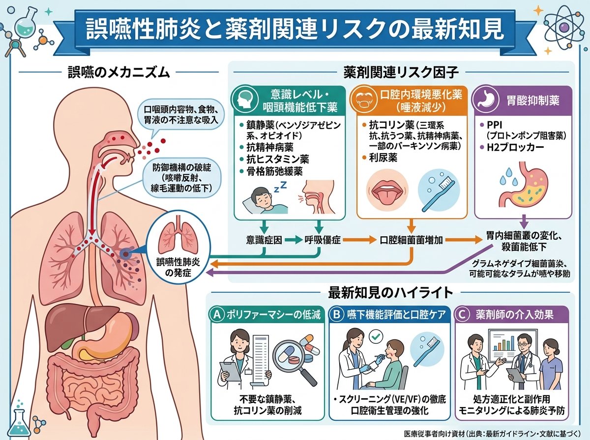 誤嚥性肺炎と薬剤関連リスクの最新知見