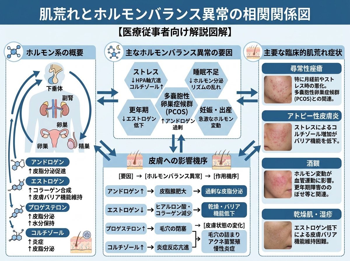肌荒れとホルモンバランス異常の相関関係