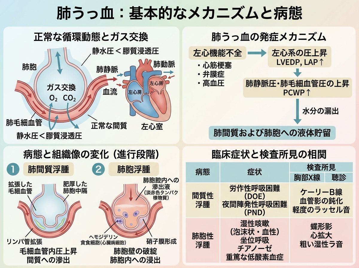 肺うっ血とは？基本的なメカニズムと病態