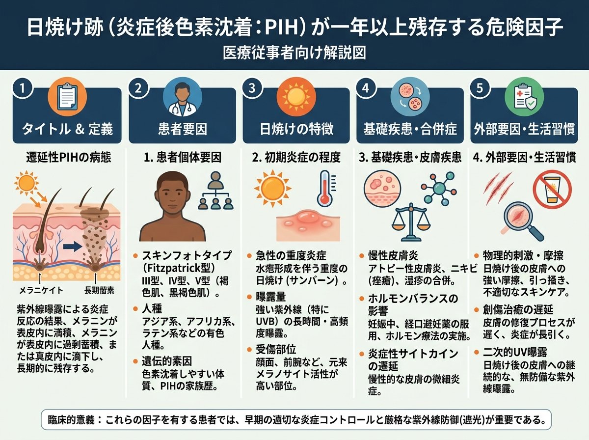 日焼け跡が一年以上残存する危険因子