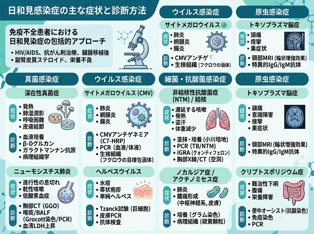 日和見感染症の主な症状と診断方法