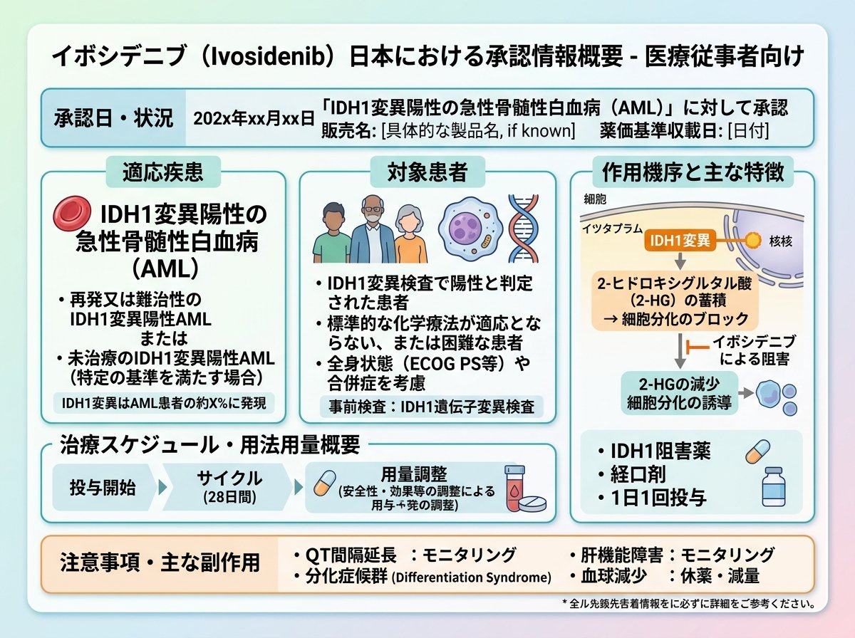 イボシデニブ 日本 承認 いつ 適応疾患と対象患者