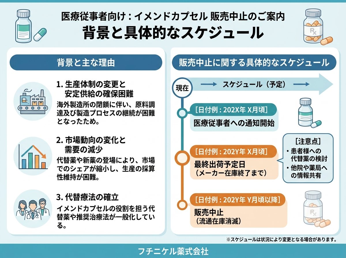 イメンドカプセル販売中止の背景と具体的なスケジュール