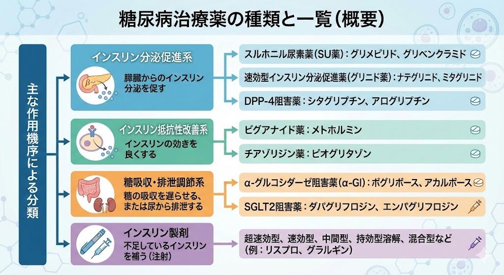 糖尿病治療薬の種類と一覧について