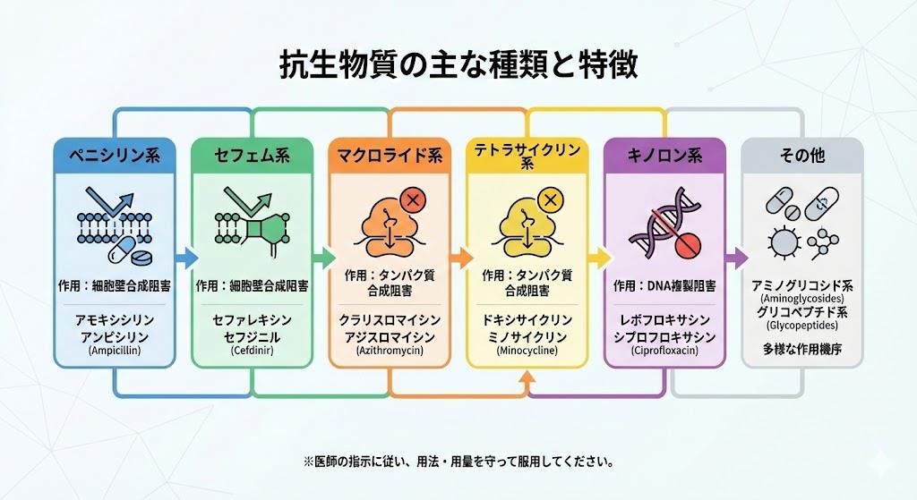 抗生物質の種類と一覧