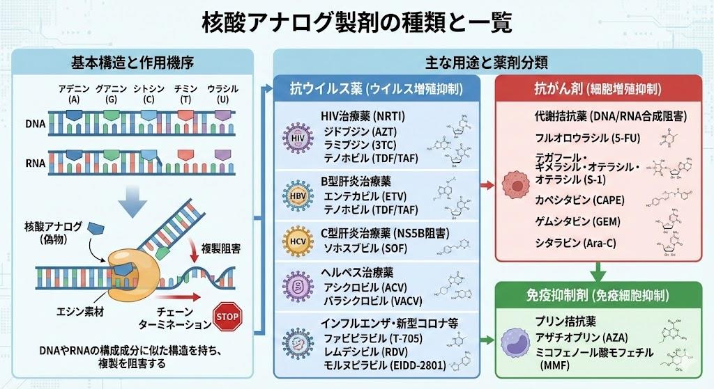 核酸アナログ製剤の種類と一覧について