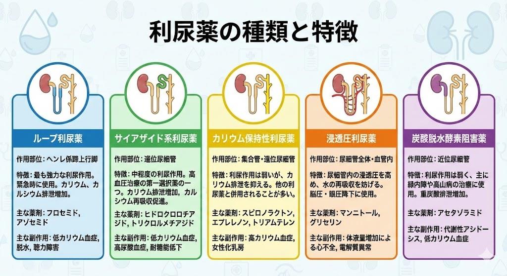 利尿薬の種類と特徴