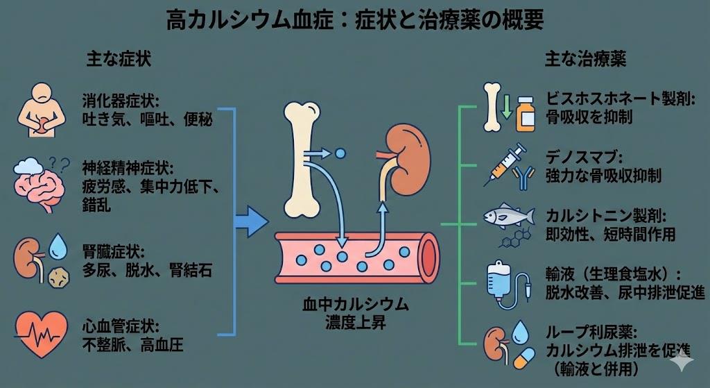 高カルシウム血症の症状と治療薬