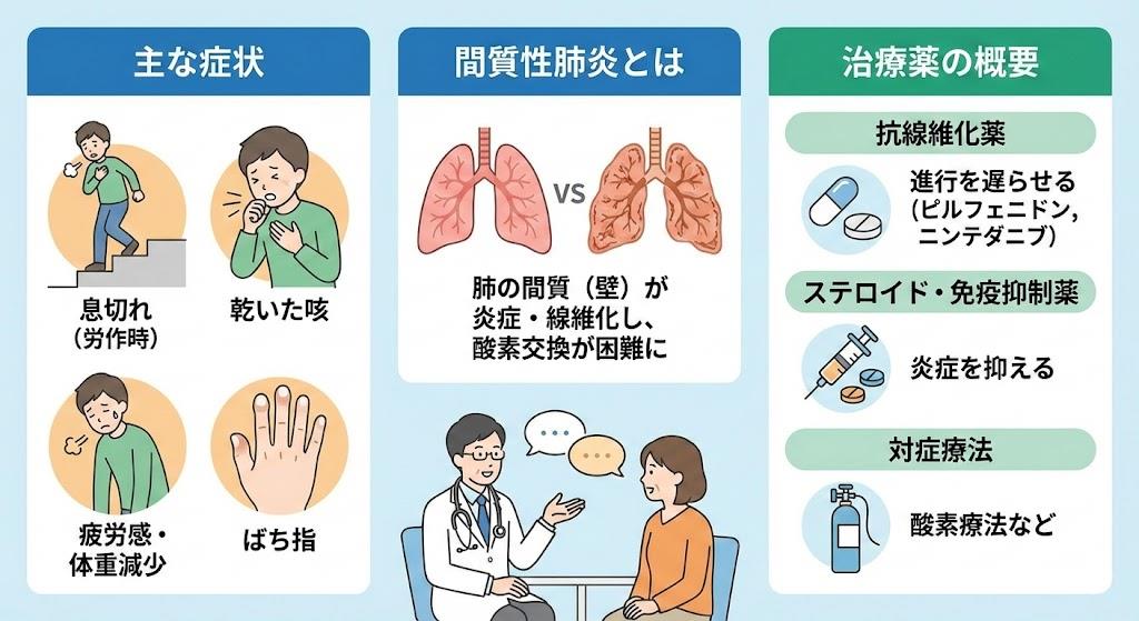 間質性肺炎の症状と治療薬