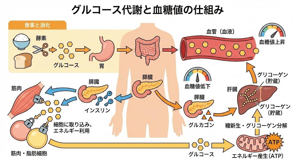 グルコース代謝と血糖値の仕組み