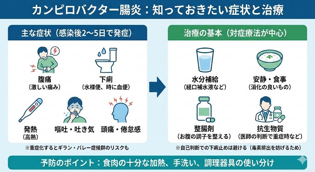 カンピロバクター腸炎の症状と治療方法