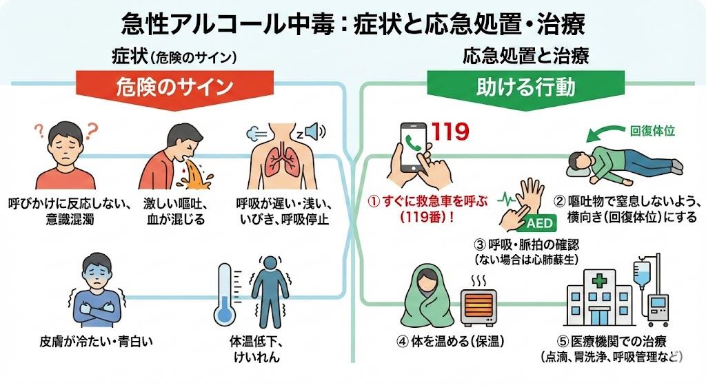 急性アルコール中毒の症状と治療方法