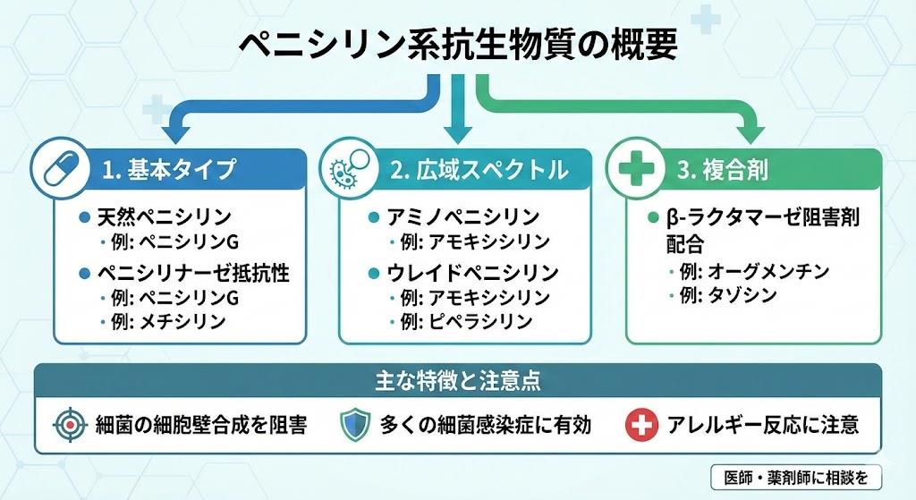 ペニシリン系抗生物質の一覧