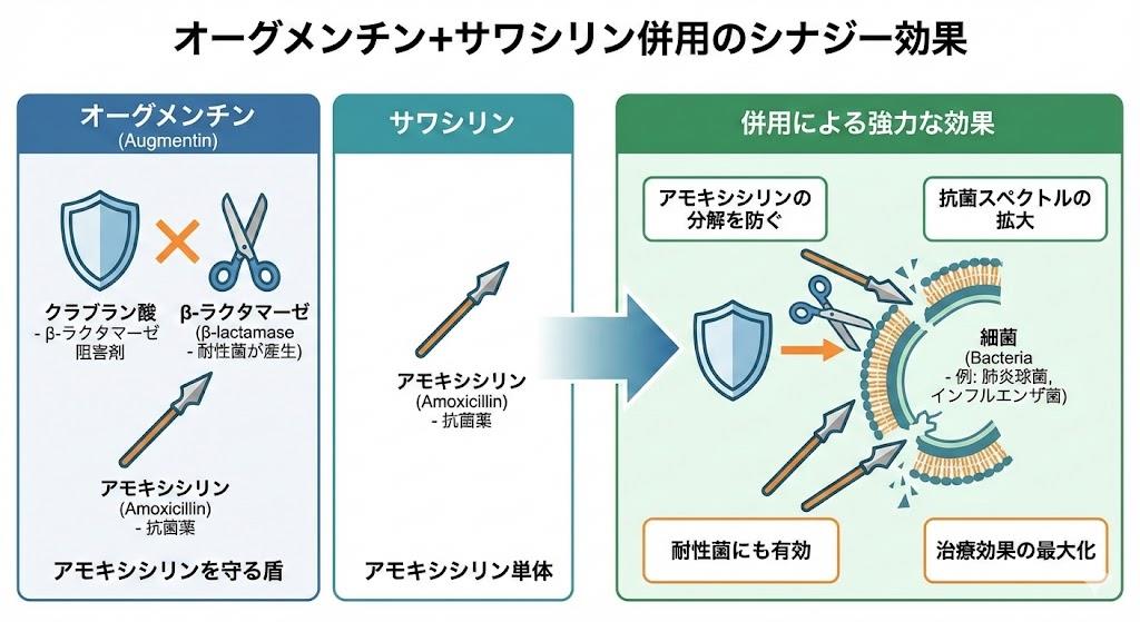 オーグメンチン サワシリン併用理由