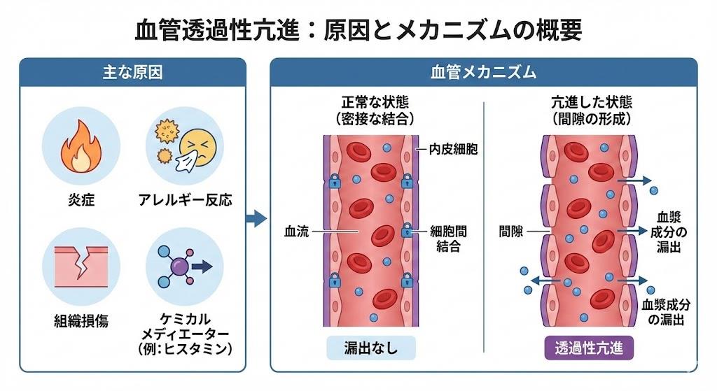 透過性亢進の原因と血管メカニズム