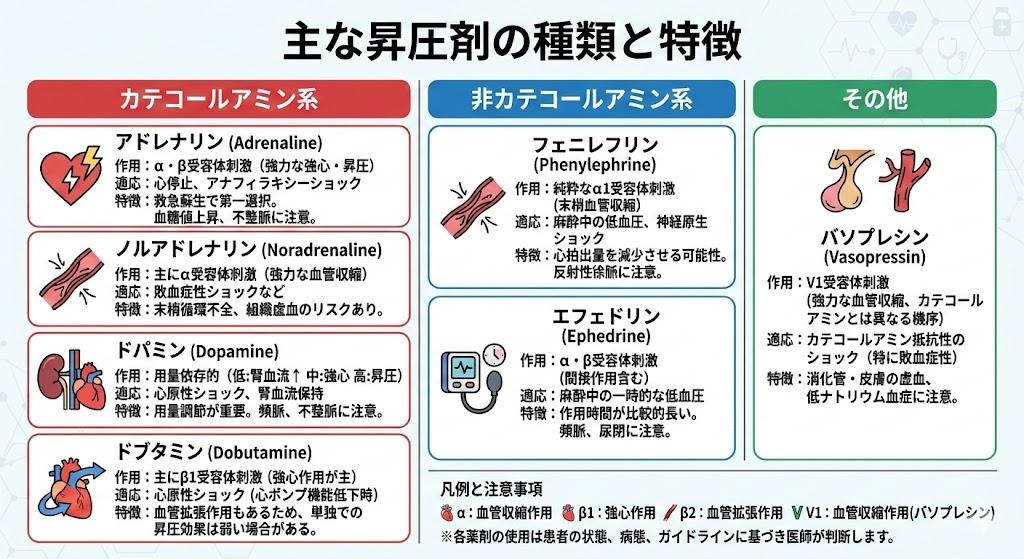 昇圧剤の一覧と特徴