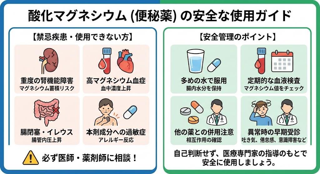 酸化マグネシウム禁忌疾患と安全管理