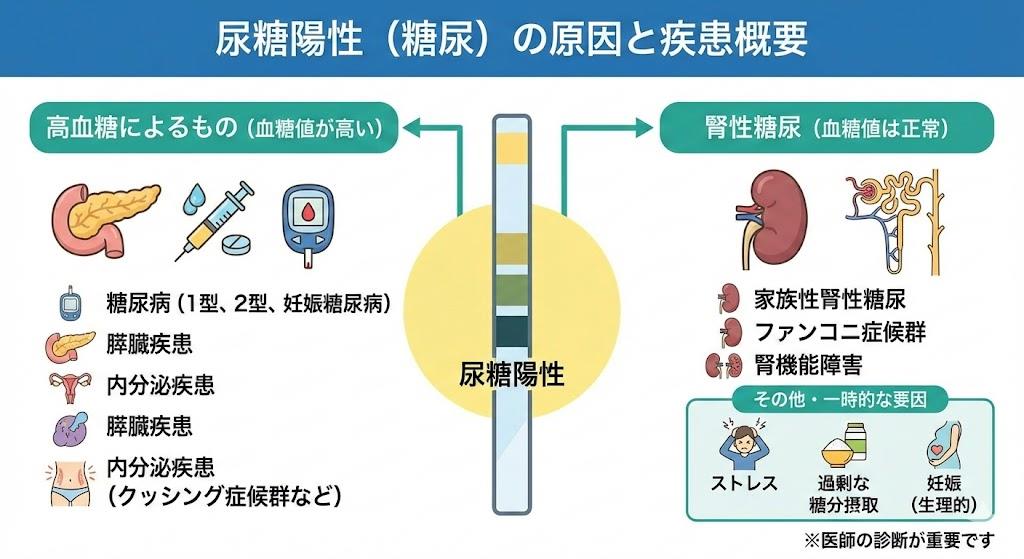 尿糖が陽性になる原因と疾患
